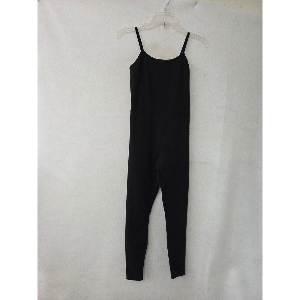 Embrace Your Love Jumpsuit Women Medium Black Spaghetti Strap Peace Sign Logo